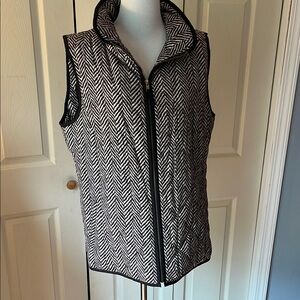 Coldwater Creek Quilted Black and White Vest